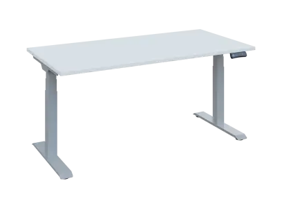 Fleximax 28-16 výškově nastavitelný stůl, kovová podnož stříbrná, deska 25 mm, široký 1600 mm, bílá